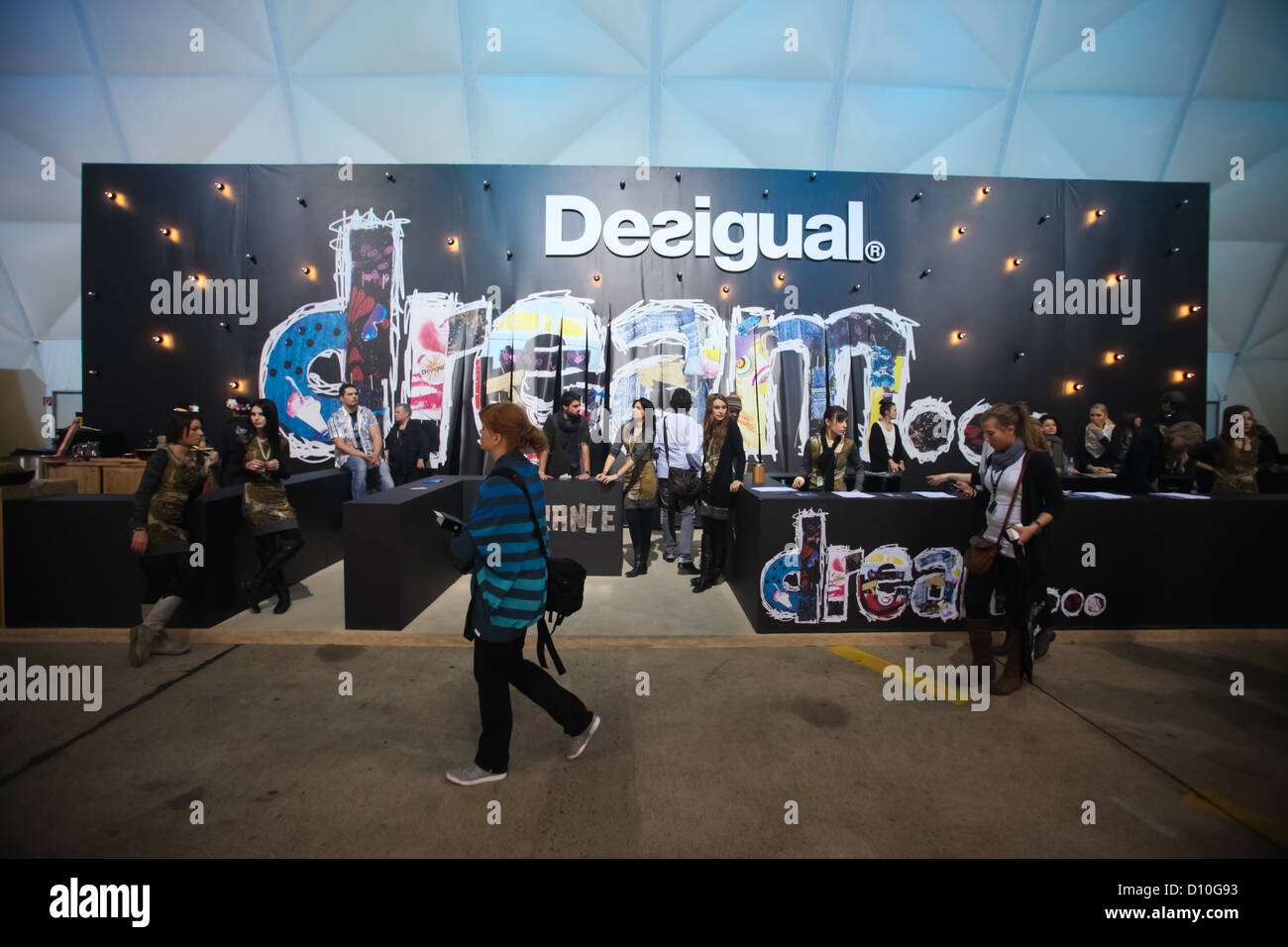 BERLIN - JANUARY 21: Desigual stand at Bread & Butter fair on January 21, 2011 in Berlin, Germany Stock Photo