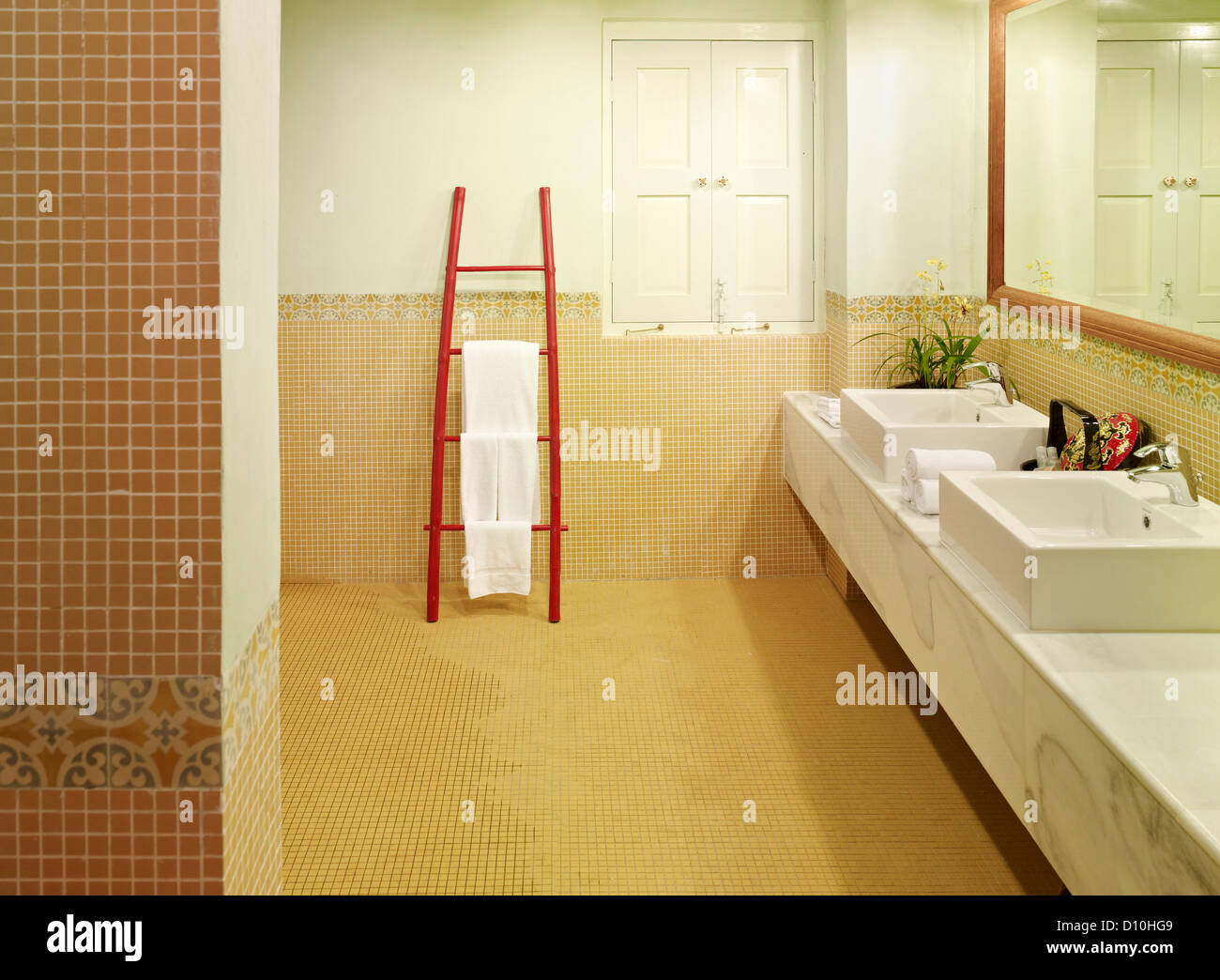 23 Love Lane, Georgetown, Penang, Malaysia. Architect: BYG Architecture SDN BHD, 2012. Bathroom. Stock Photo
