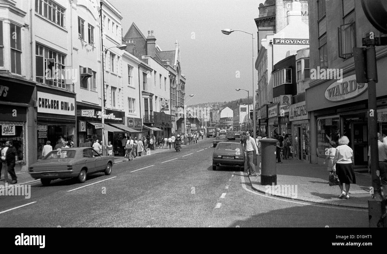 Queens road in Hastings in 1981. Stock Photo
