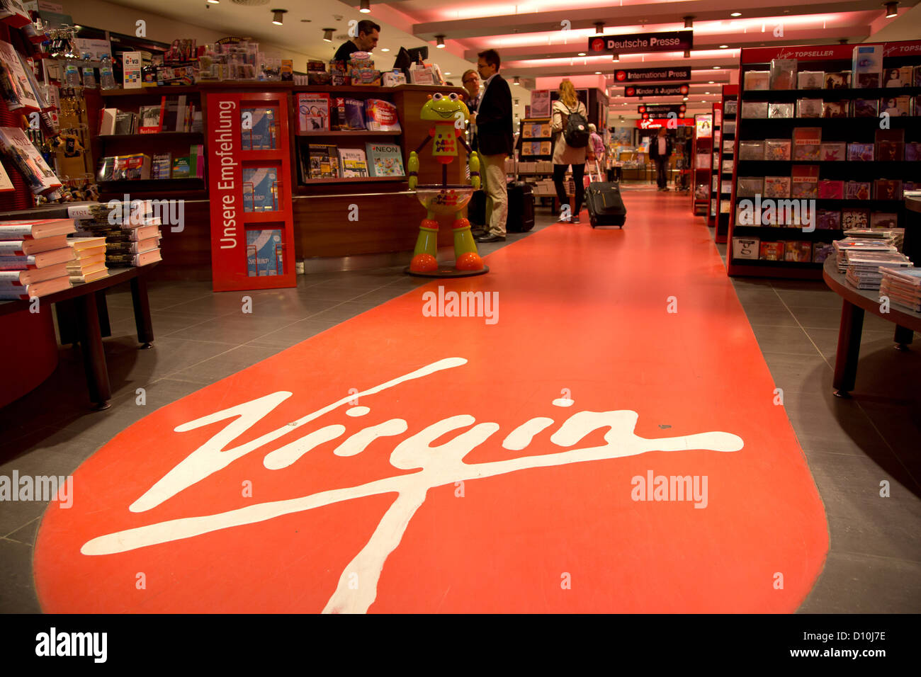 Berlin, Germany, Virgin Books Store in Berlin Central Station Stock