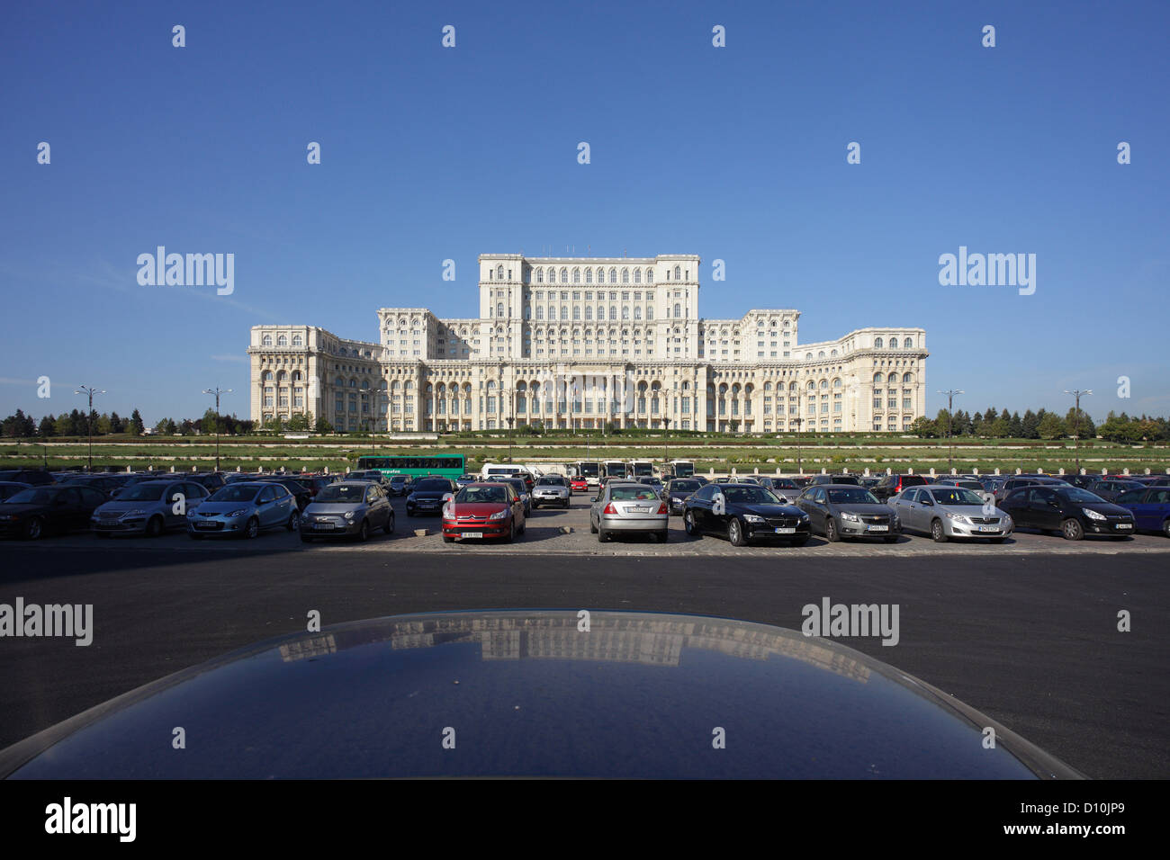 Bucharest, Romania, the Palace of the Parliament (Palatul Parlamentului) at Piata Constitutiei Stock Photo