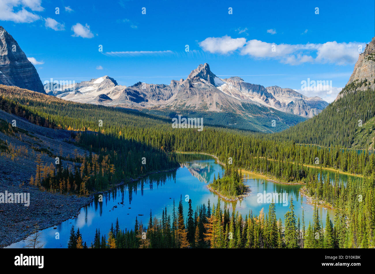 Lake ohara mary lake yoho national park canadian hi-res stock ...