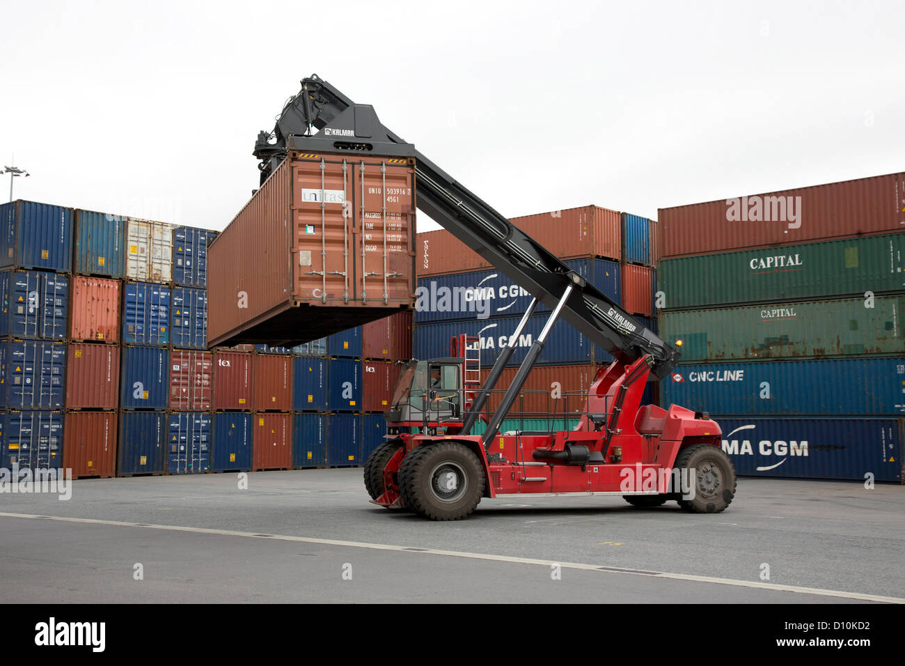 Duisburg, Germany, container storage container in the Duisburg container port Stock Photo