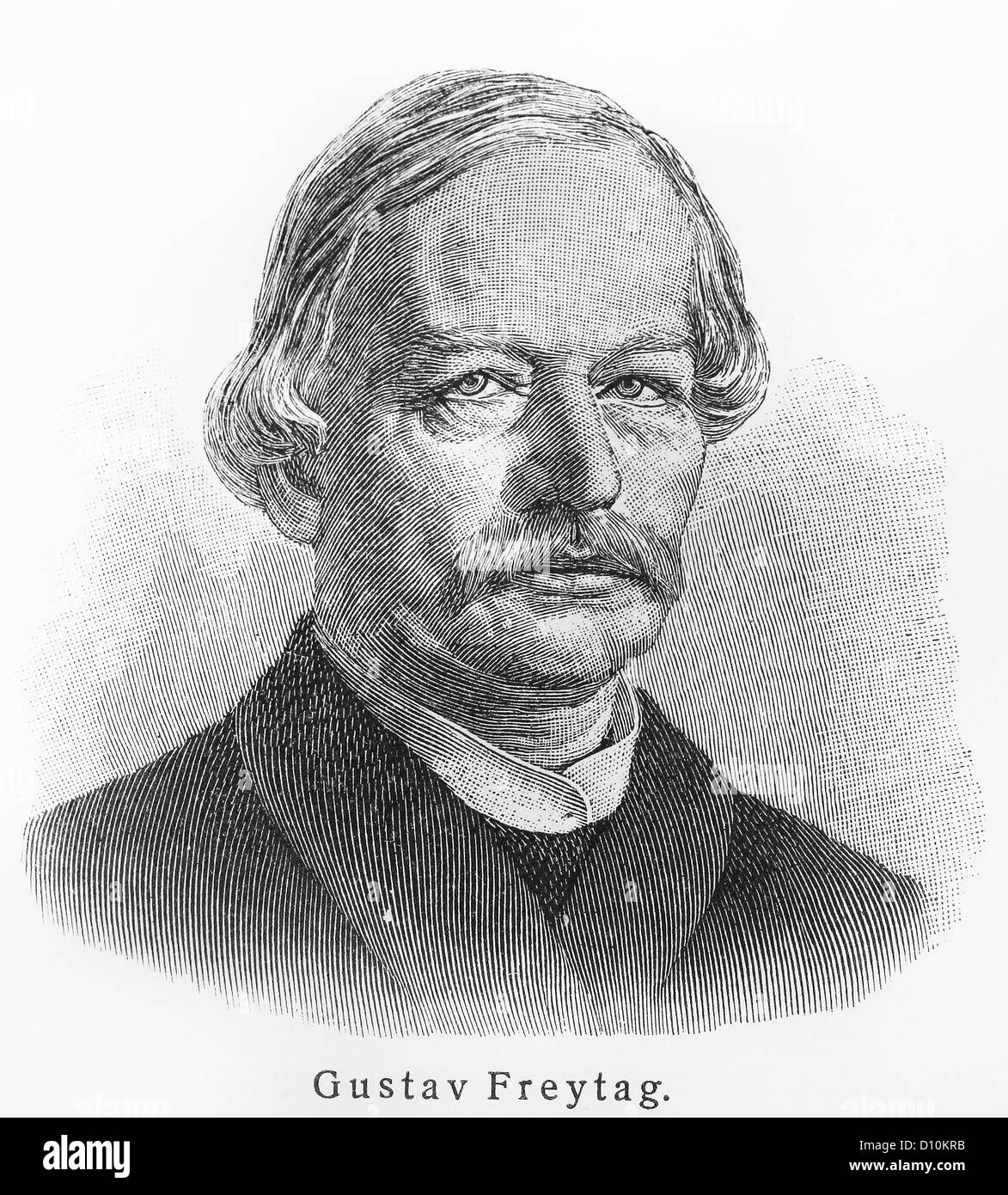 Gustav Freytag vintage drawing Stock Photo