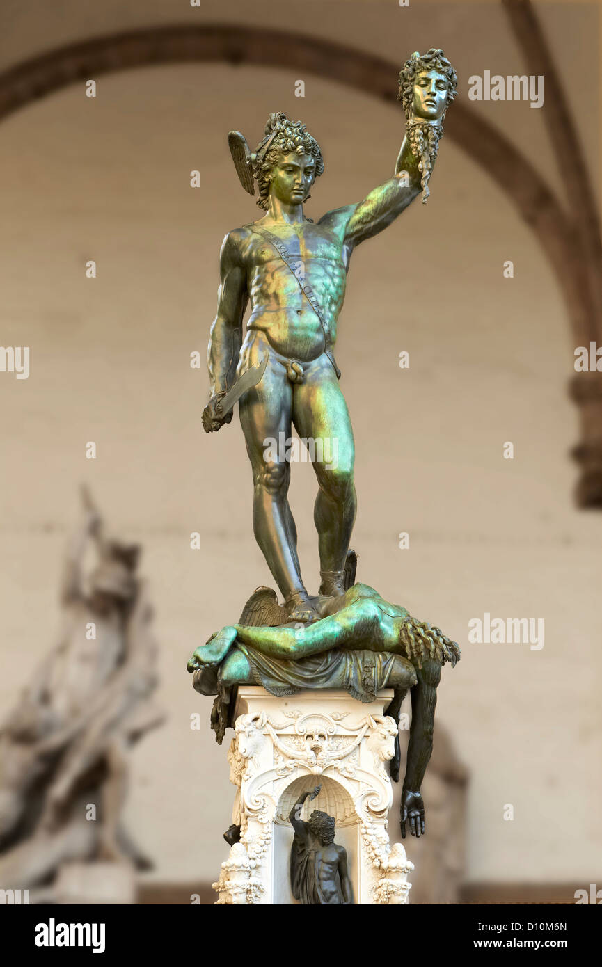 Donatello statue of David, Loggia, Florence Stock Photo