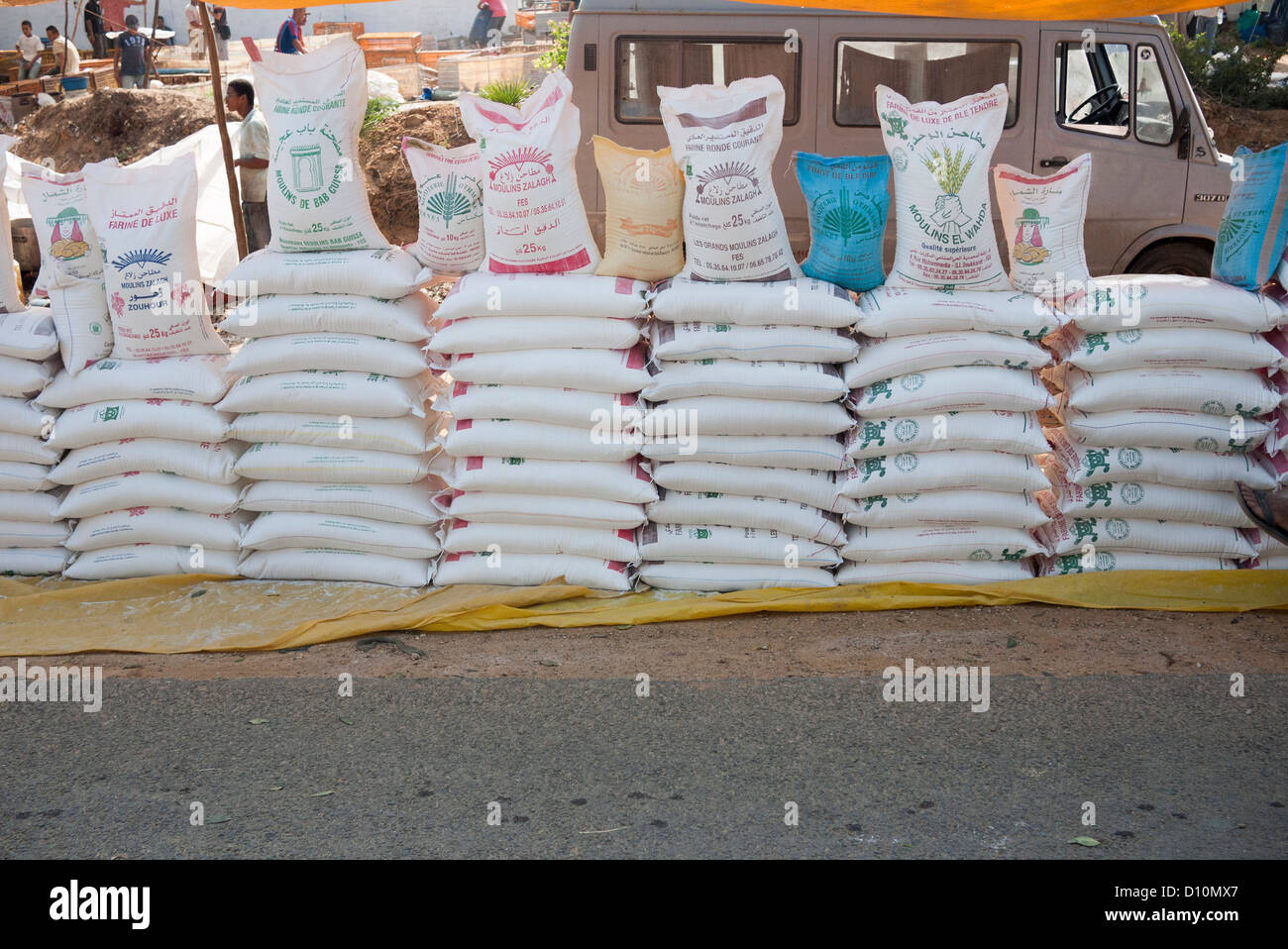 Weekly market in Asilah, Morocco Stock Photo