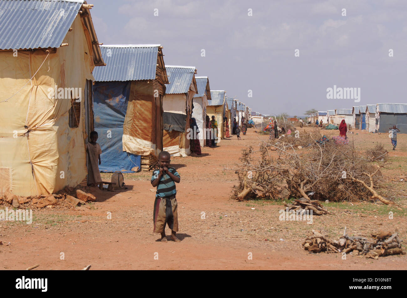 A child stands in the refugee camp of Buramino, which is part of the wider refugee camp in Dolo Ado, Ethiopia, 21 November 2012. It has been one year since the hunger crisis shocked the world on the Horn of Africa in 2011. Many Somalians took refuge in Ethiopia at the time. Photo: Carola Frentzen Stock Photo