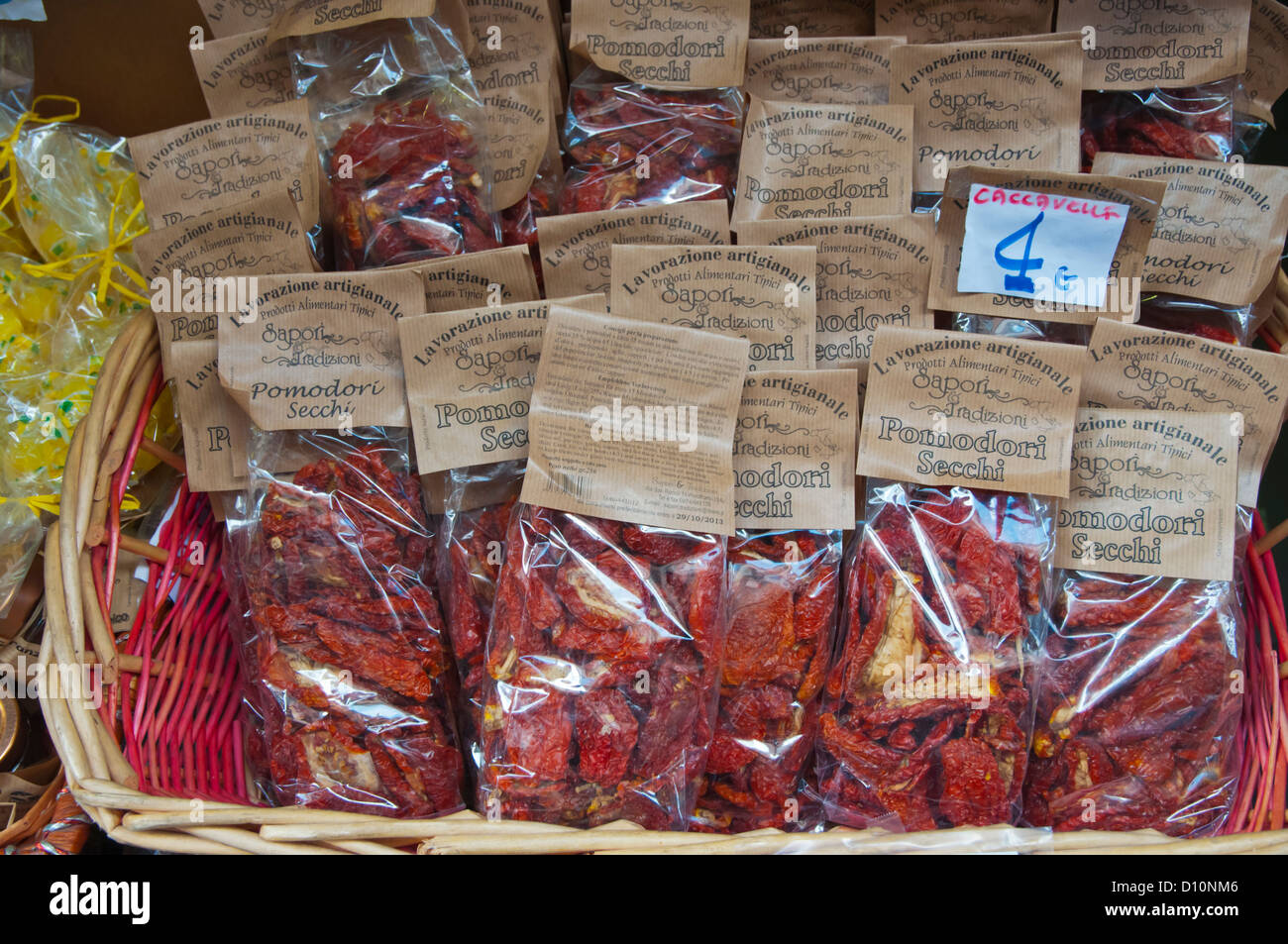Sundried tomatoes for sale for tourists Via Dei Tribunali street