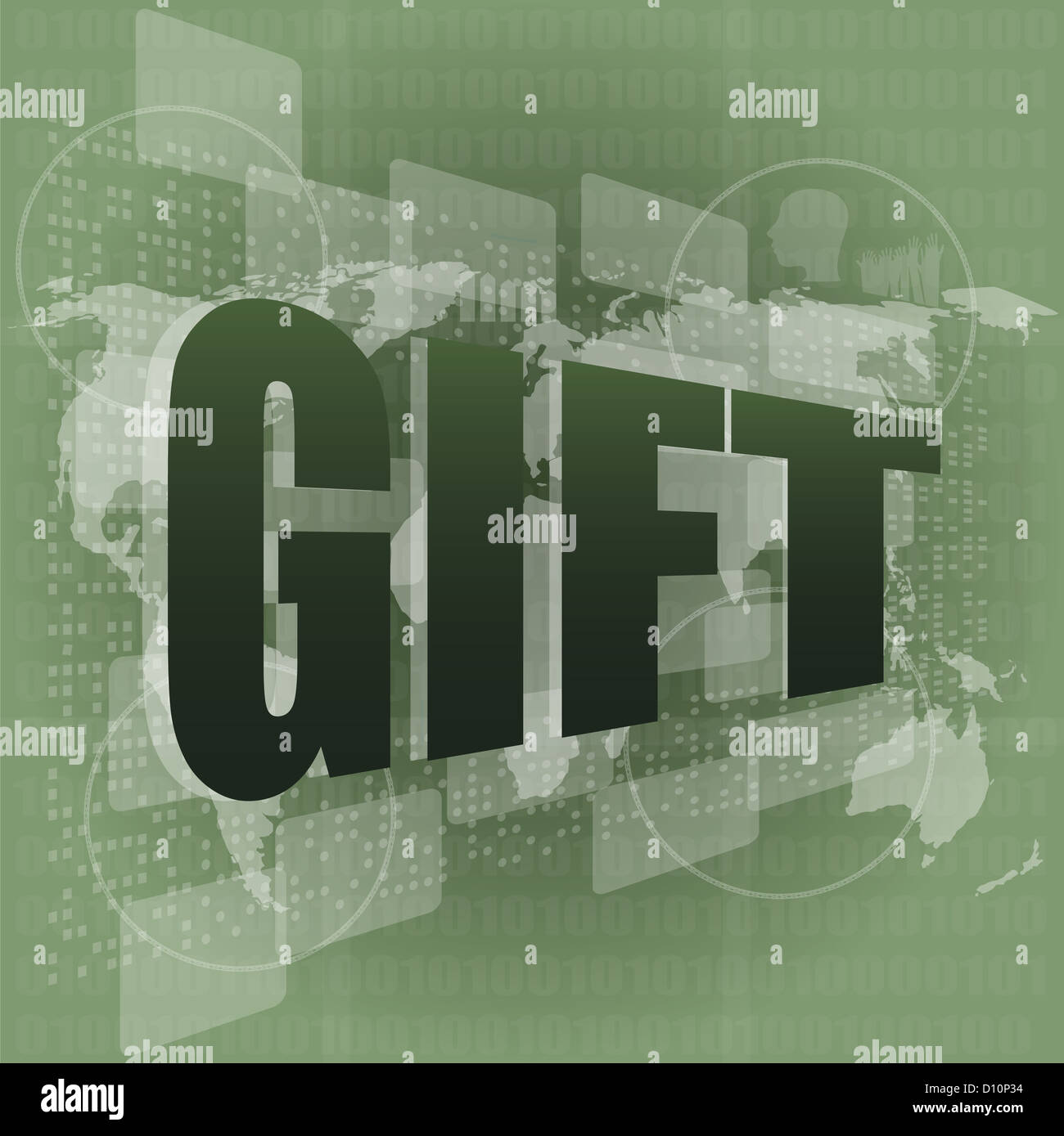 gift word on digital screen - holiday concept Stock Photo