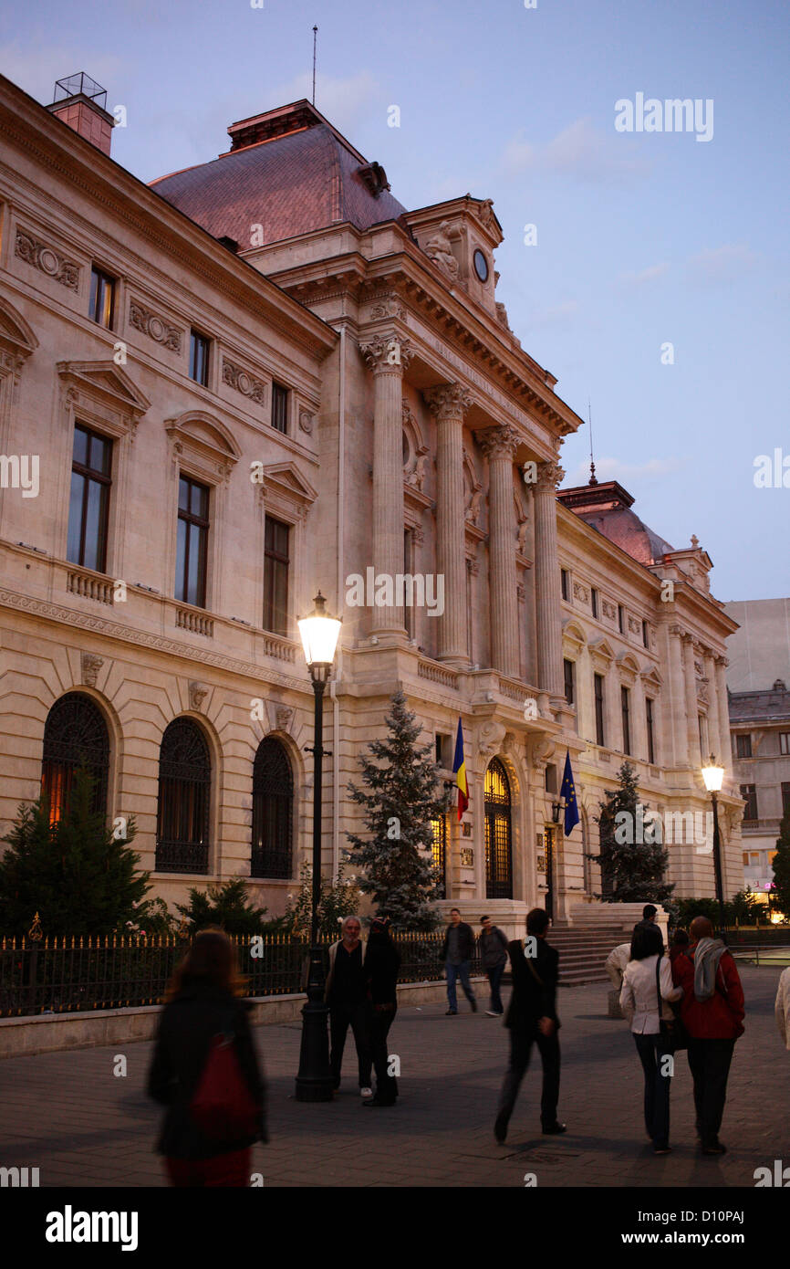 Bucharest, Romania, the National Bank Rumaenische at Strada Lipscani Stock Photo