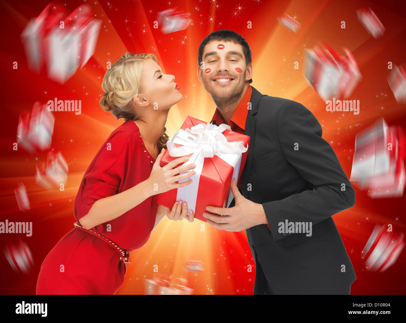 Woman man lipstick kiss hi-res stock photography and images - Alamy