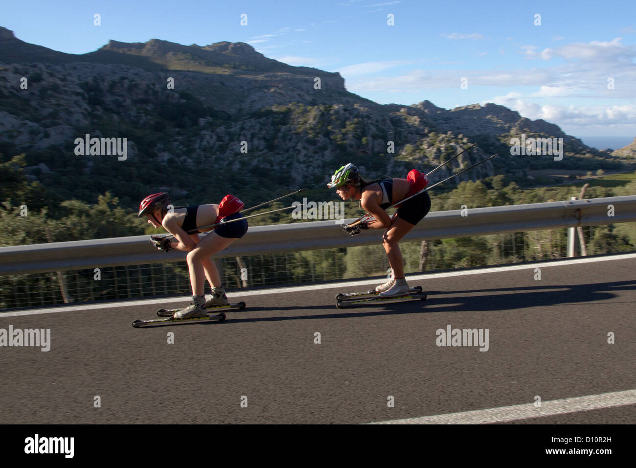 Summer crosscountry Ski Training women skiing sport Mallorca Balearic
