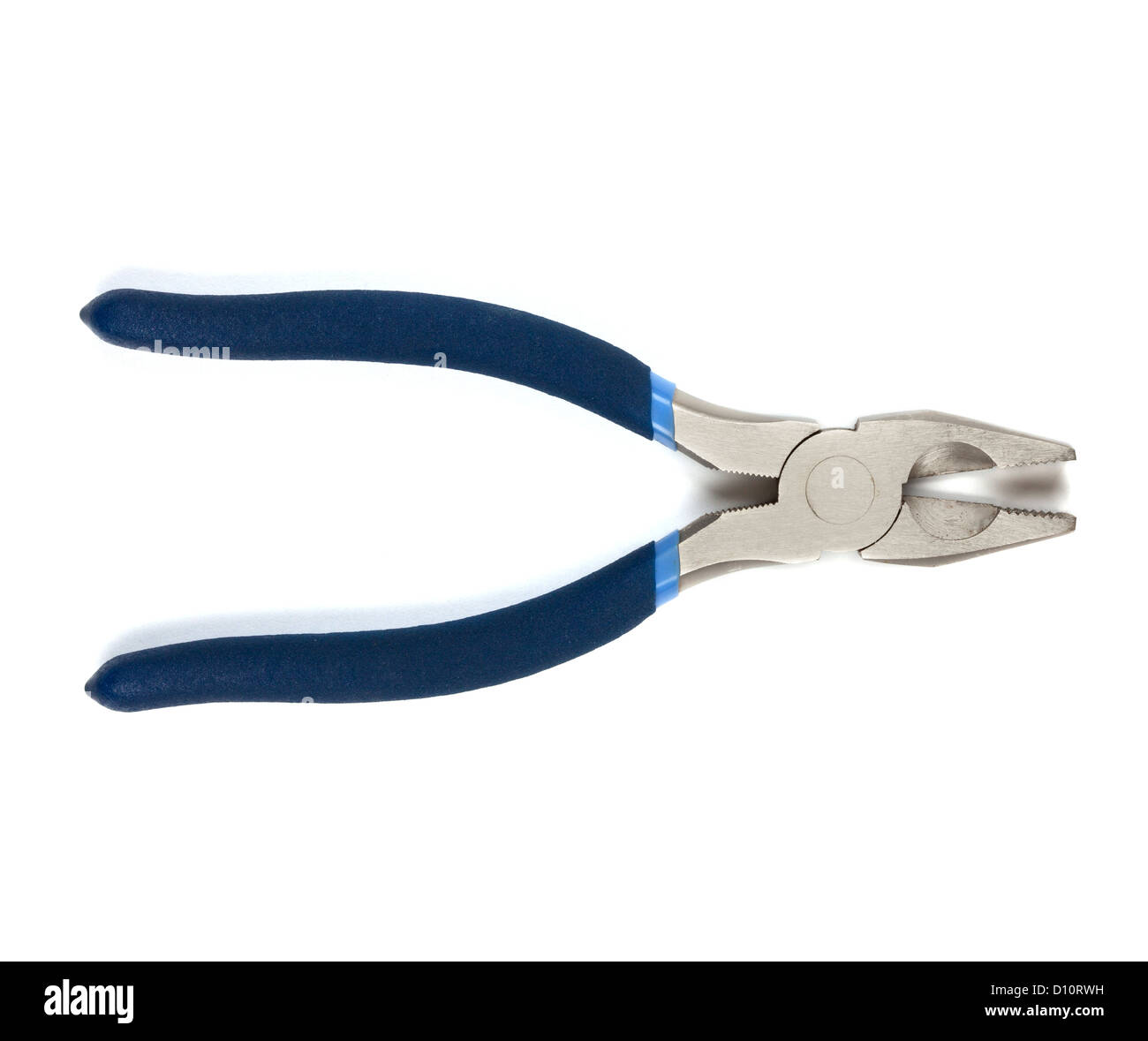 Tools collection blue pliers. Isolated on white background Stock