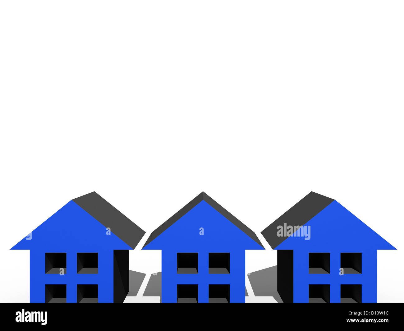 3D houses isolated against a white background Stock Photo - Alamy