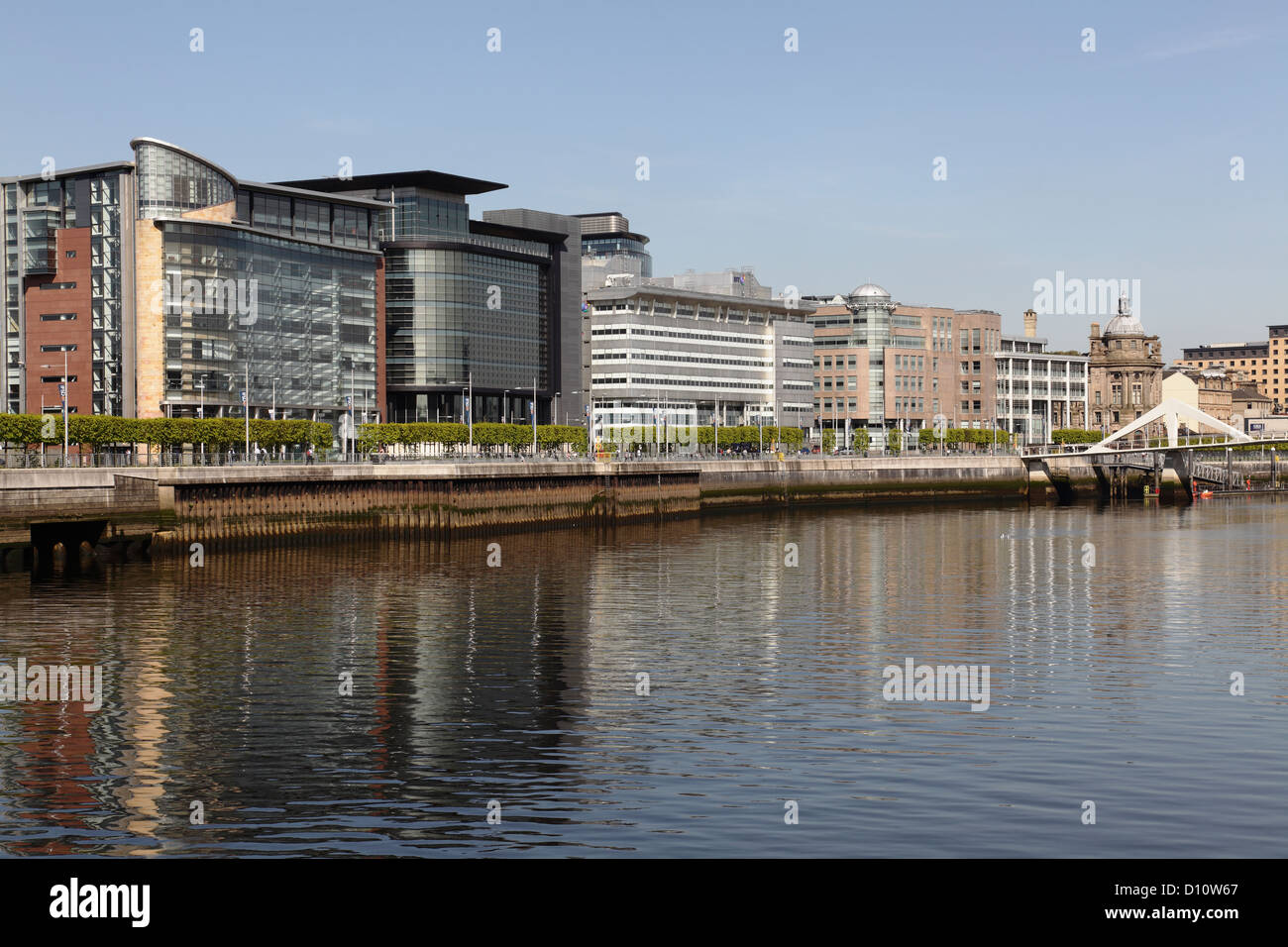 Modern office buildings in the International Financial Services District, Broomielaw, Glasgow city centre, Scotland, UK Stock Photo