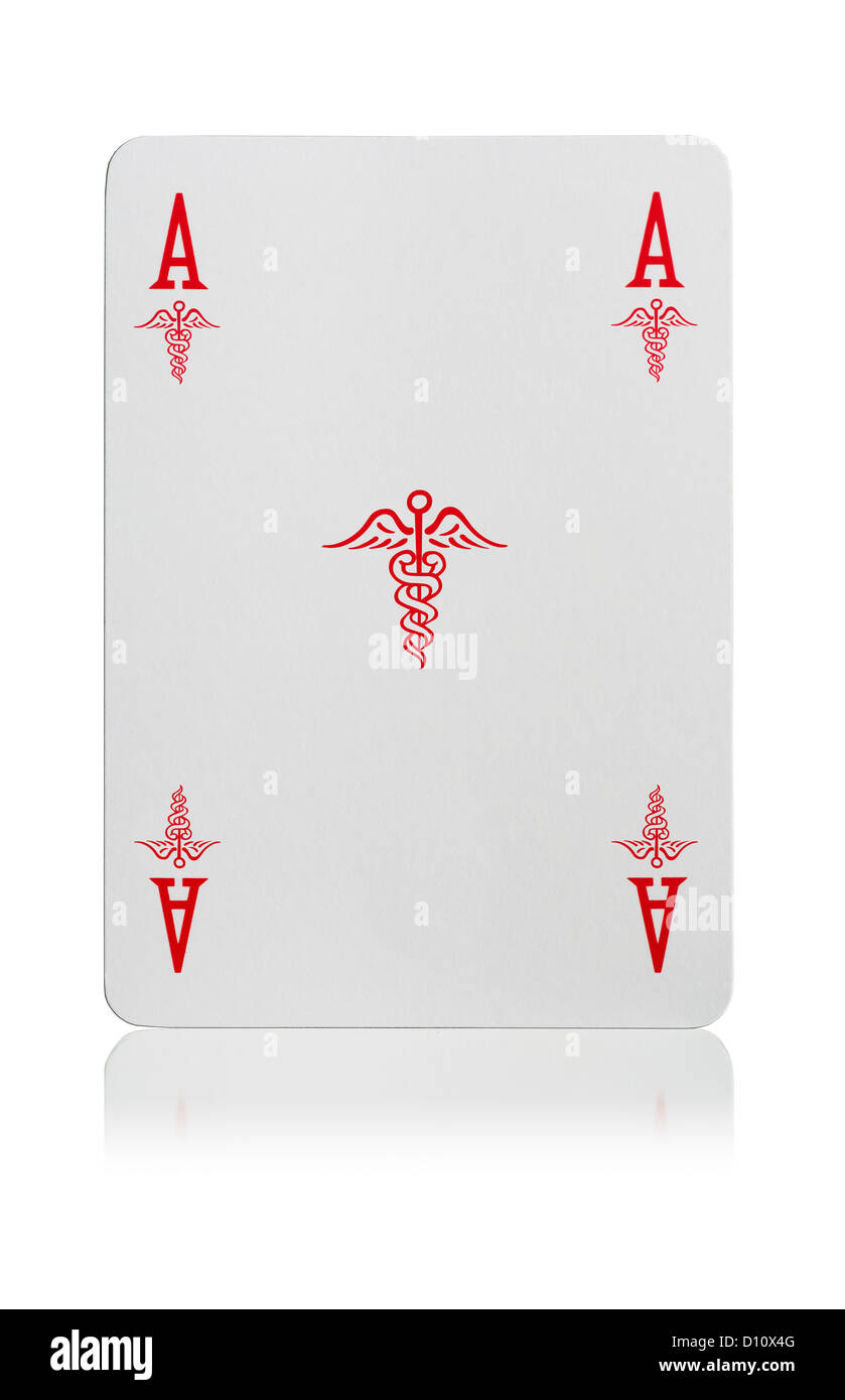 Ace of Health Care symbol playing card Stock Photo