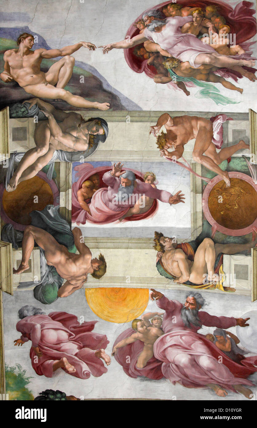 The Creation of Adam by Michelangelo at the Sistine chapel, Vatican ...