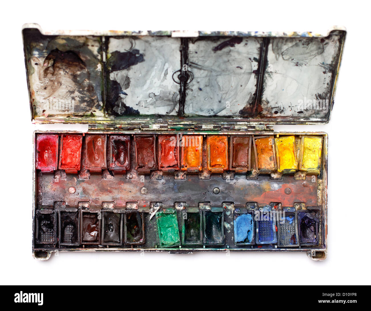 plan view of a watercolor paint box Stock Photo Alamy