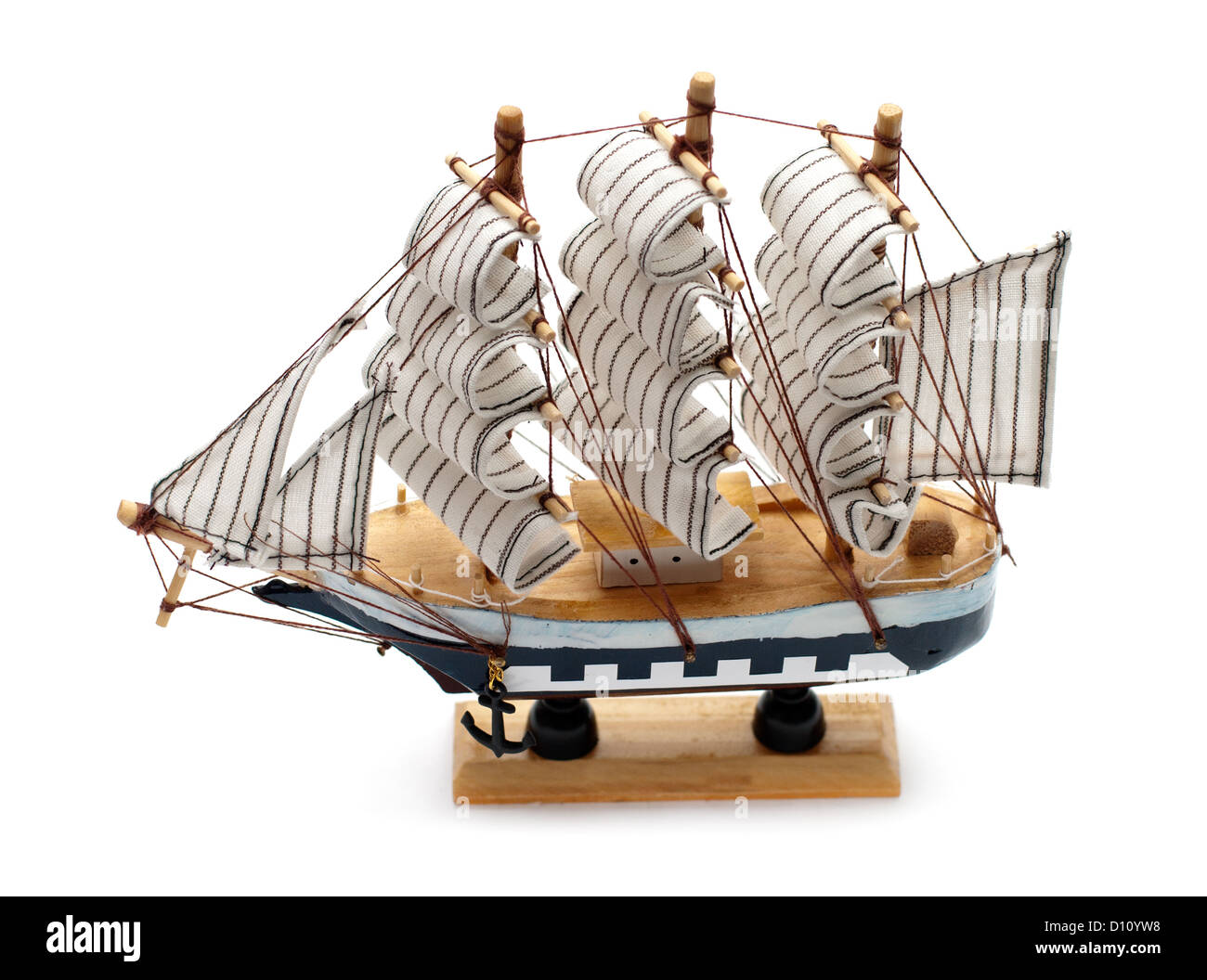 model of sailboat isolated on white background Stock Photo - Alamy