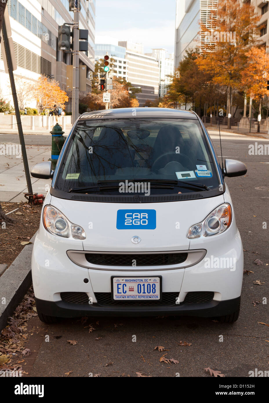 Car2Go SmartCar parked on street - Washington, DC USA Stock Photo