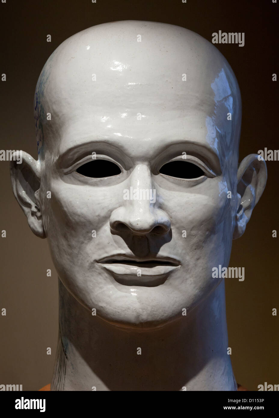 Front view of face sculpture Stock Photo