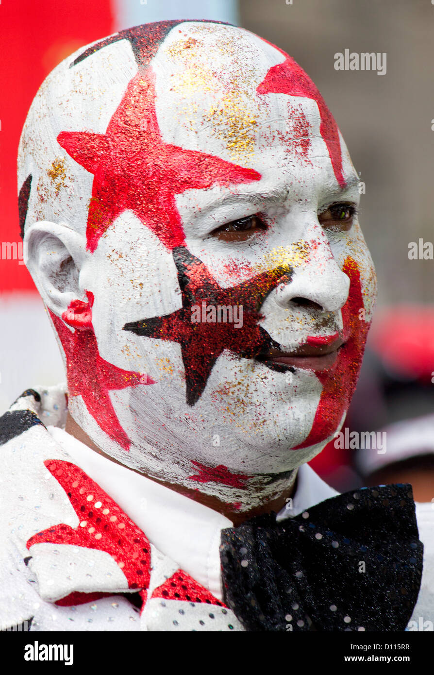 Man with stars on his face from the Minstrel Carnival in South Africa Stock Photo