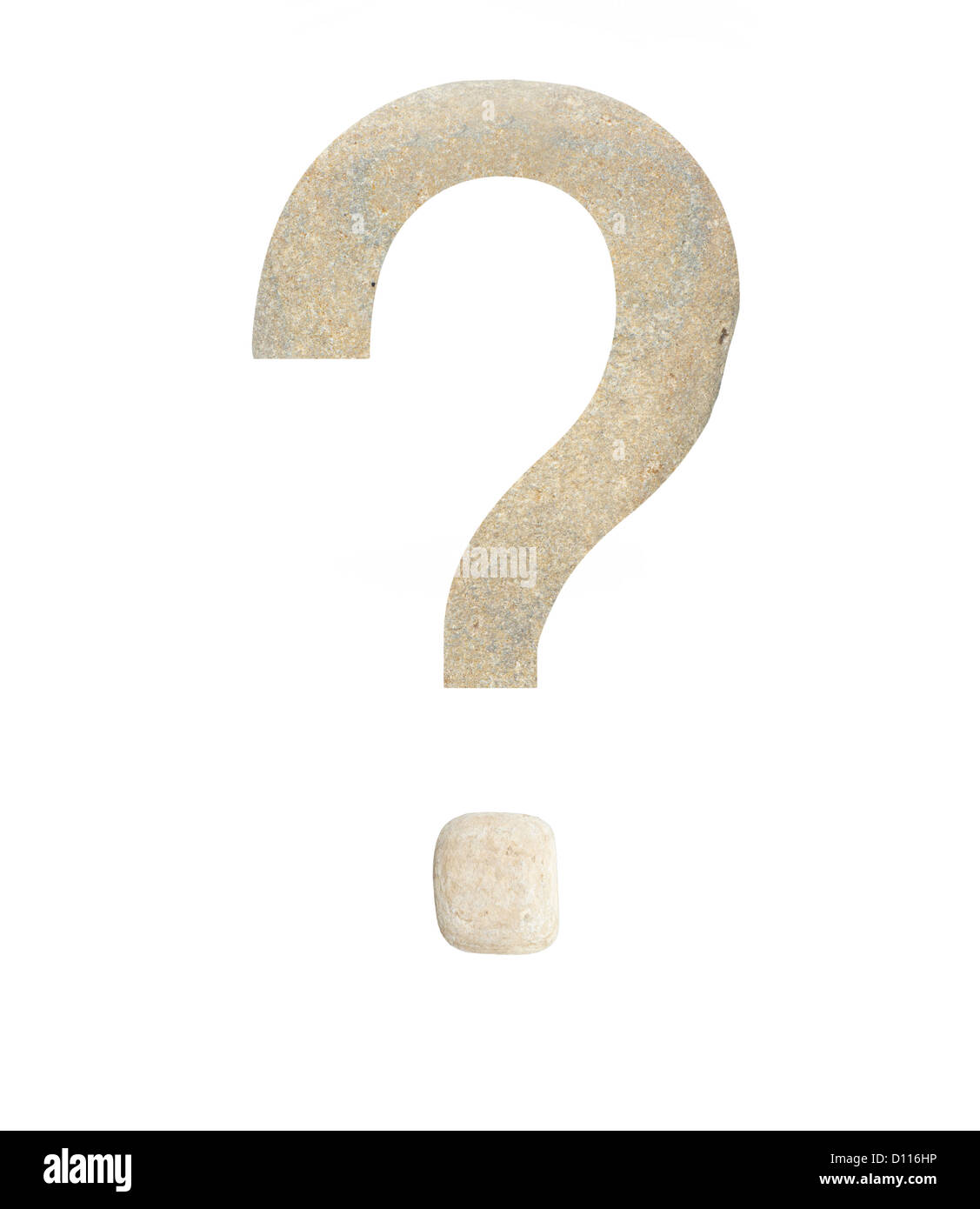 The isolated stone materials question mark. Stock Photo
