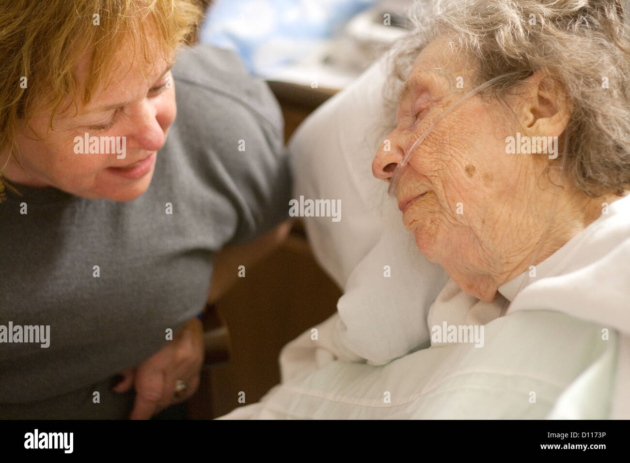 Mom 95 recuperating after taking a fall at her assisted living complex.  Fergus Falls Minnesota MN USA Stock Photo - Alamy