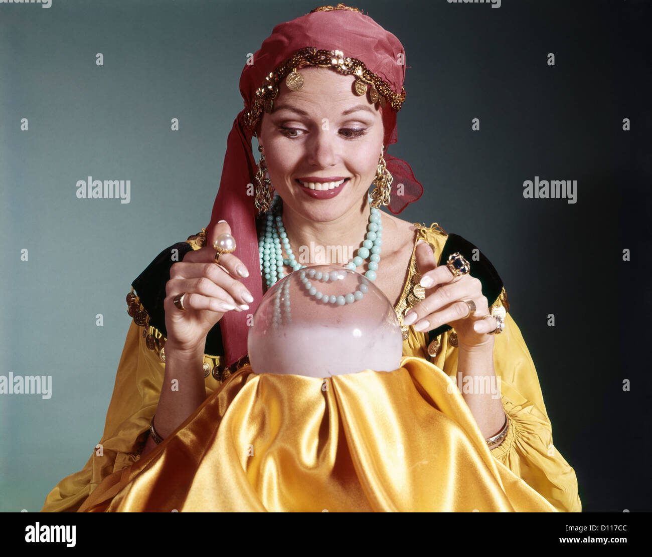 1960s woman portrait character crystal ball fortune teller costume