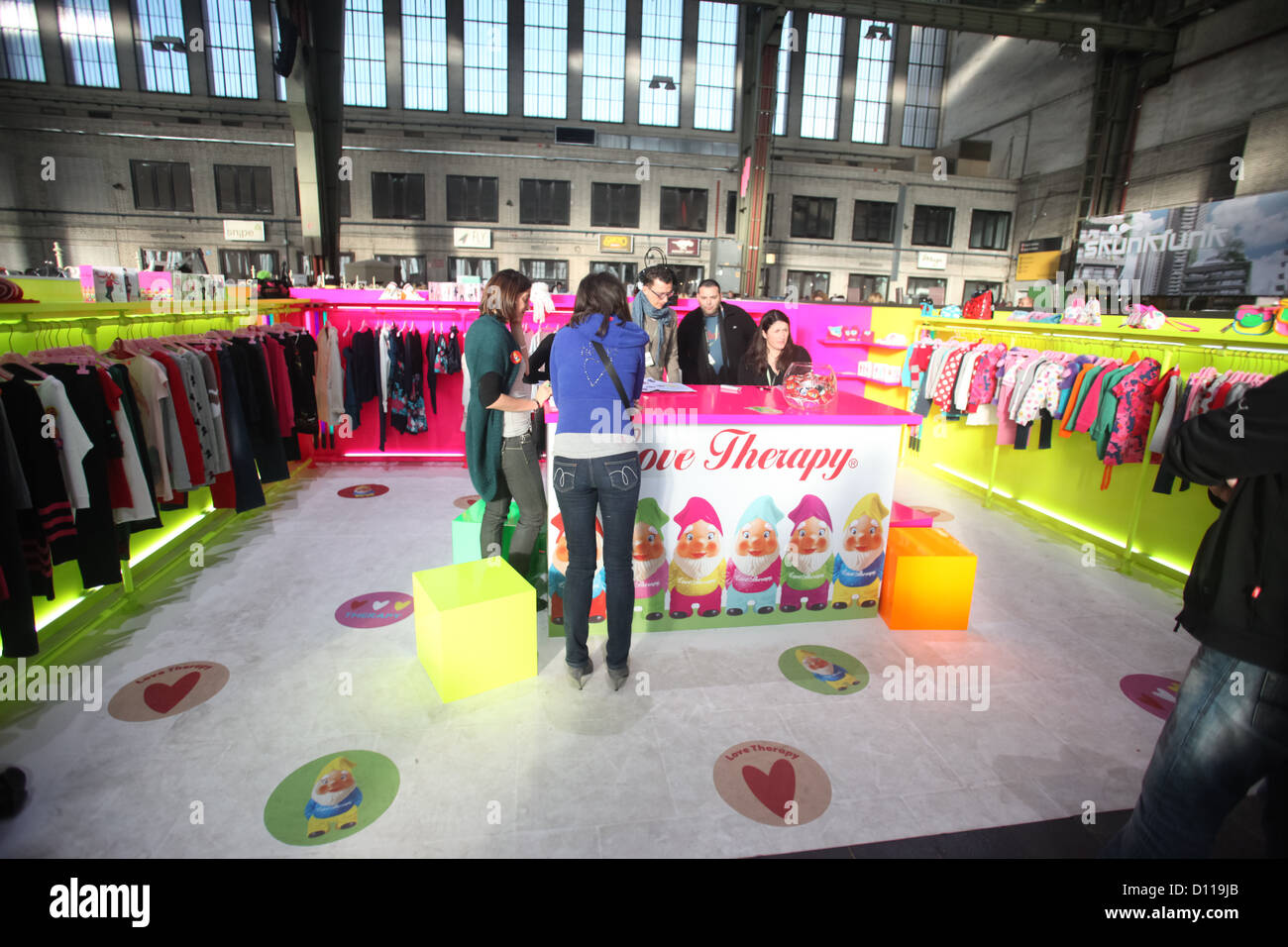 BERLIN - JANUARY 19: very colourful stand at Bread & Butter fair on January 19, 2011 in Berlin, Germany. Stock Photo