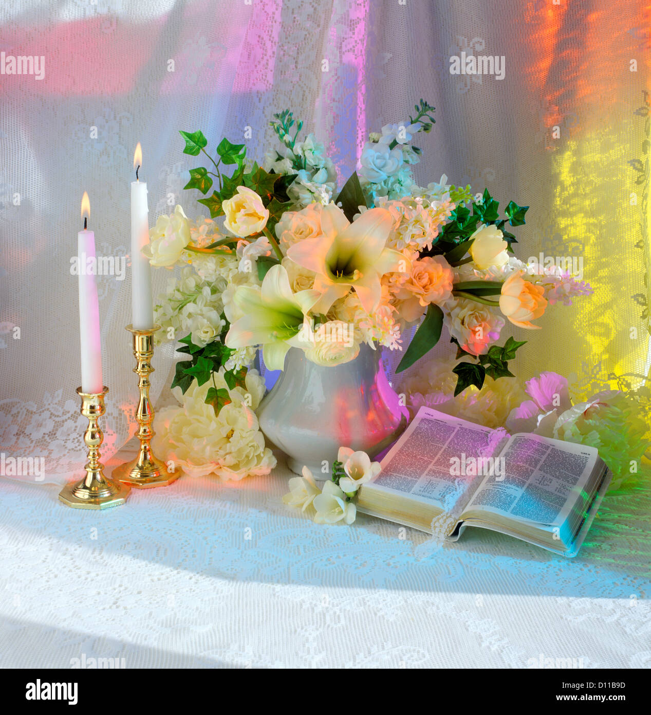 Open bible candles hires stock photography and images Alamy