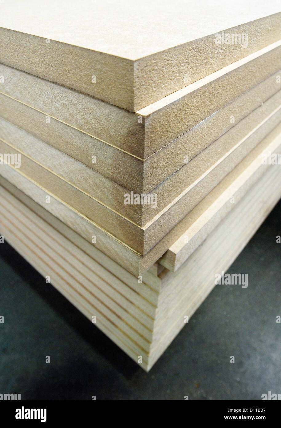 Stack of MDF hardboard Stock Photo Alamy