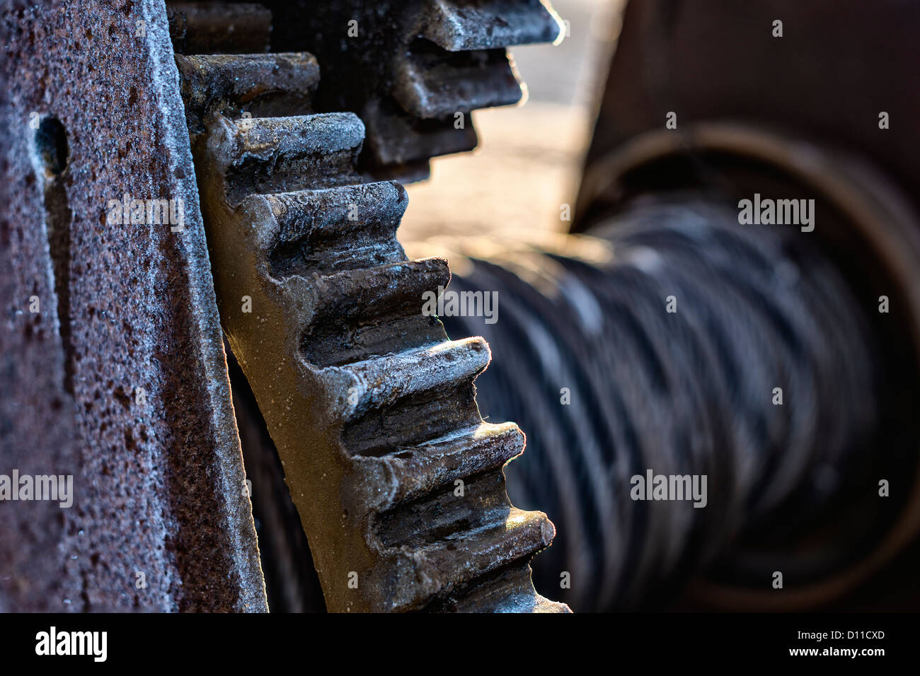 An old winch used to pull fishing boats up the beach Stock Photo Alamy