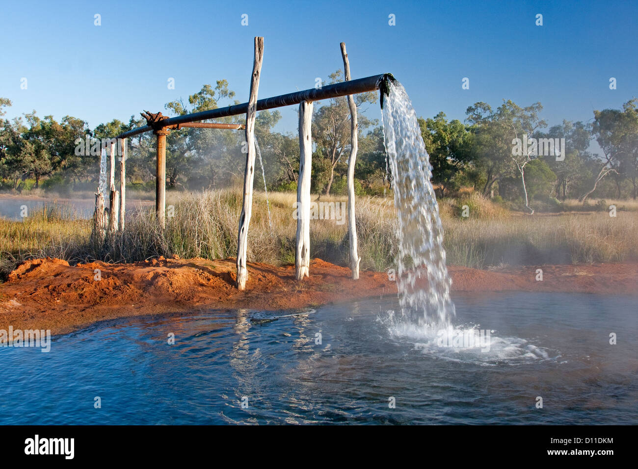 Hot bore water from Australian great artesian basin pouring into Stock  Photo - Alamy