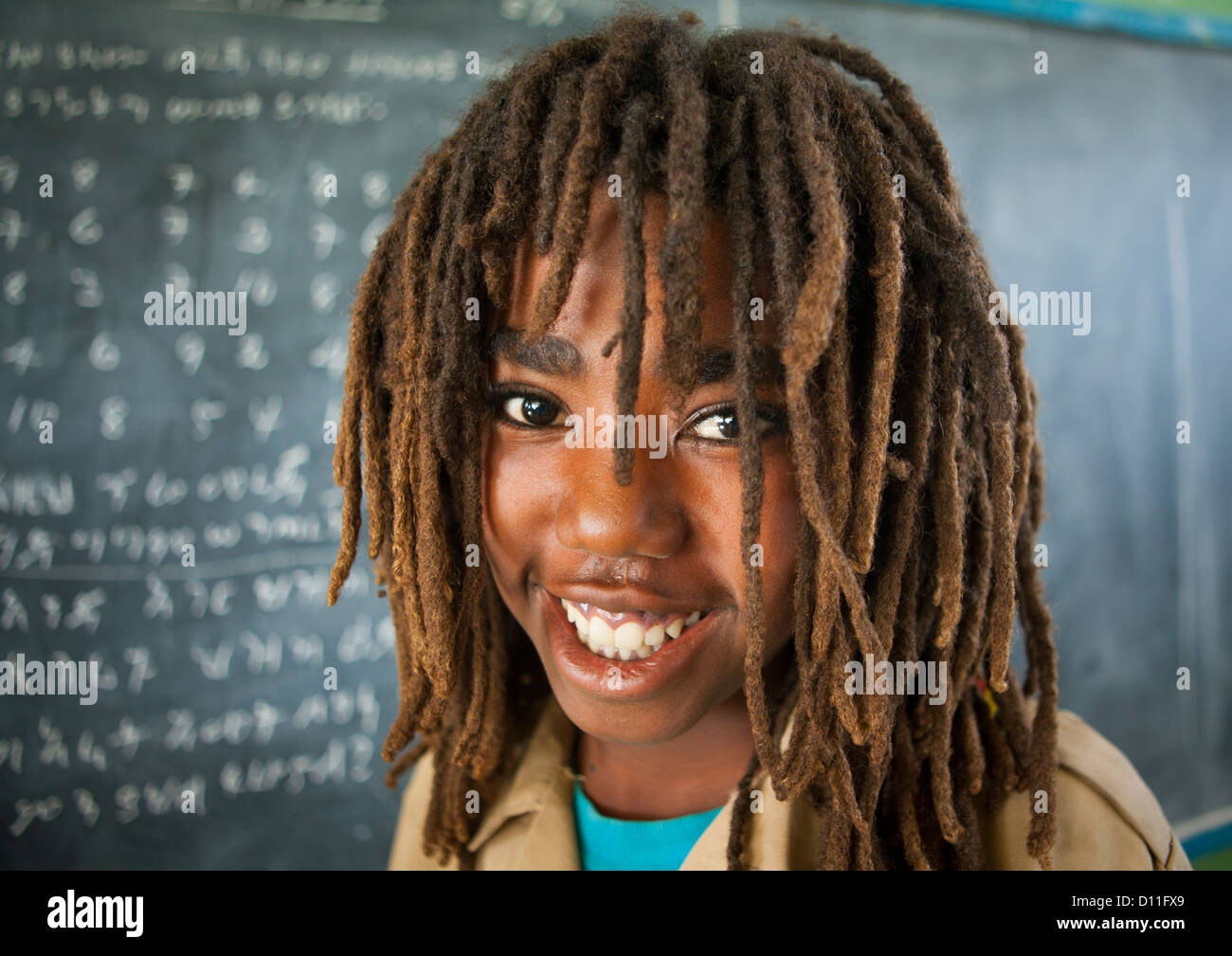 Portrait Of A Rasta Boy In Shashemene Jamaican School, Oromia Region, Ethiopia Stock Photo