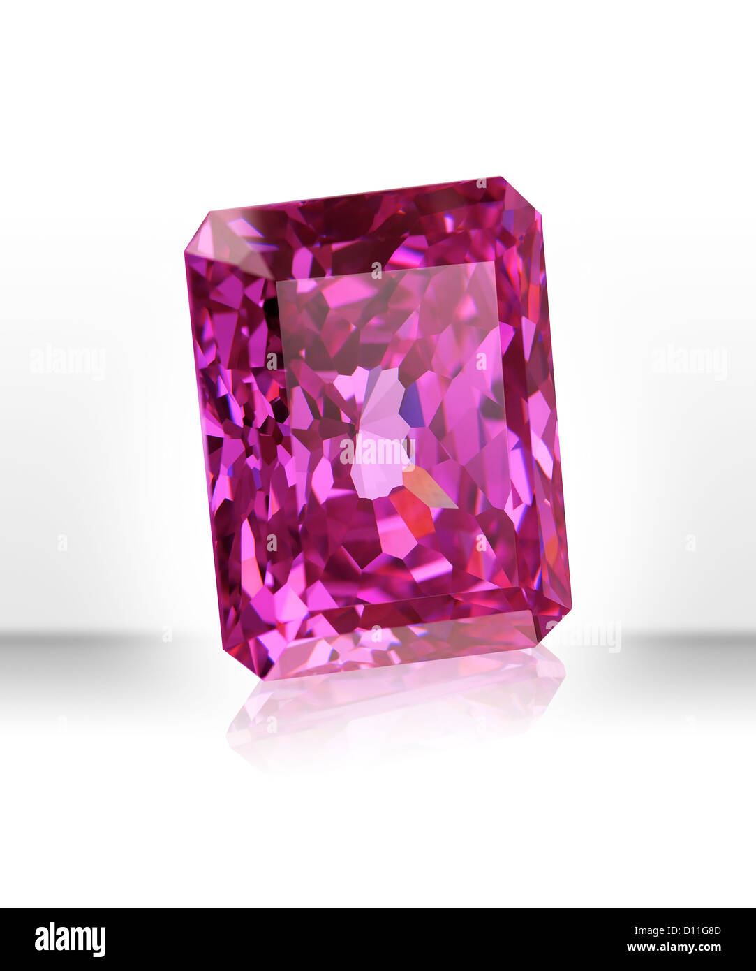 Pink rectangular gemstone Stock Photo