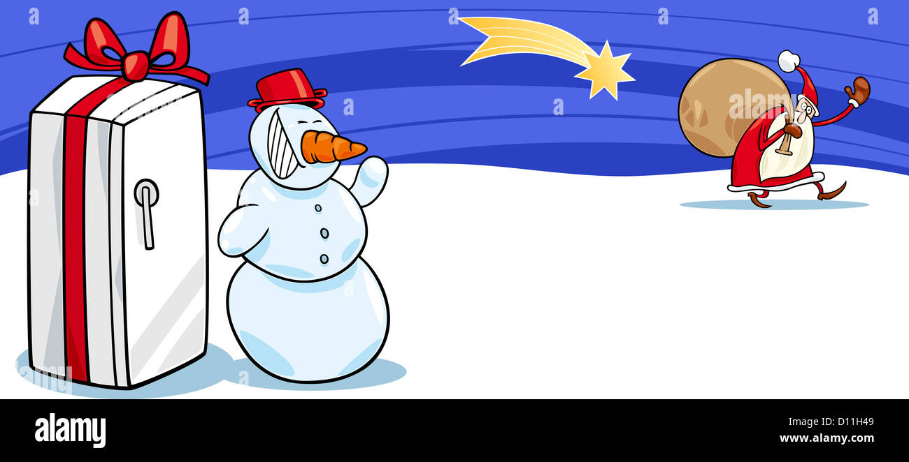 Greeting Card Cartoon Illustration of Santa Claus or Papa Noel or ...