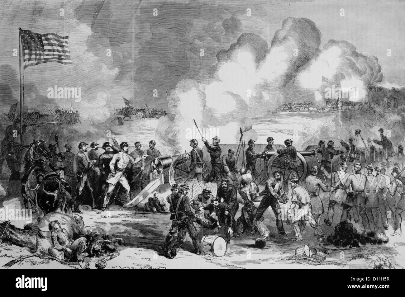 1860s 1861 GENERAL PRICE CONFEDERATE MILITIA  BESIEGE COLONEL MULLIGAN UNION DEFENDERS FIRST BATTLE OF LEXINGTON MISSOURI USA Stock Photo