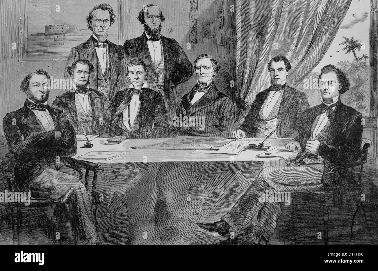 1860s 1861 Illustration First Confederate States Of America