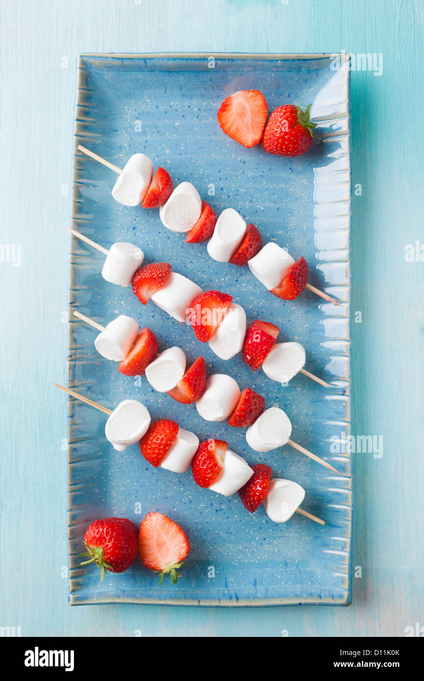 Strawberry Marshmallow Skewer High Resolution Stock Photography and