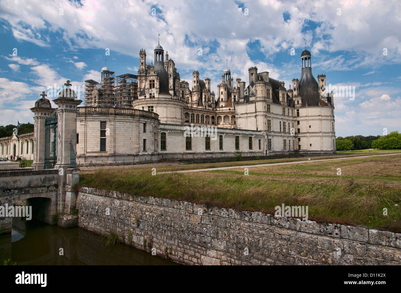 The royal Château de Chambord at Chambord, Loir-et-Cher, France, is one of the most beautiful châteaux in the world. Stock Photo
