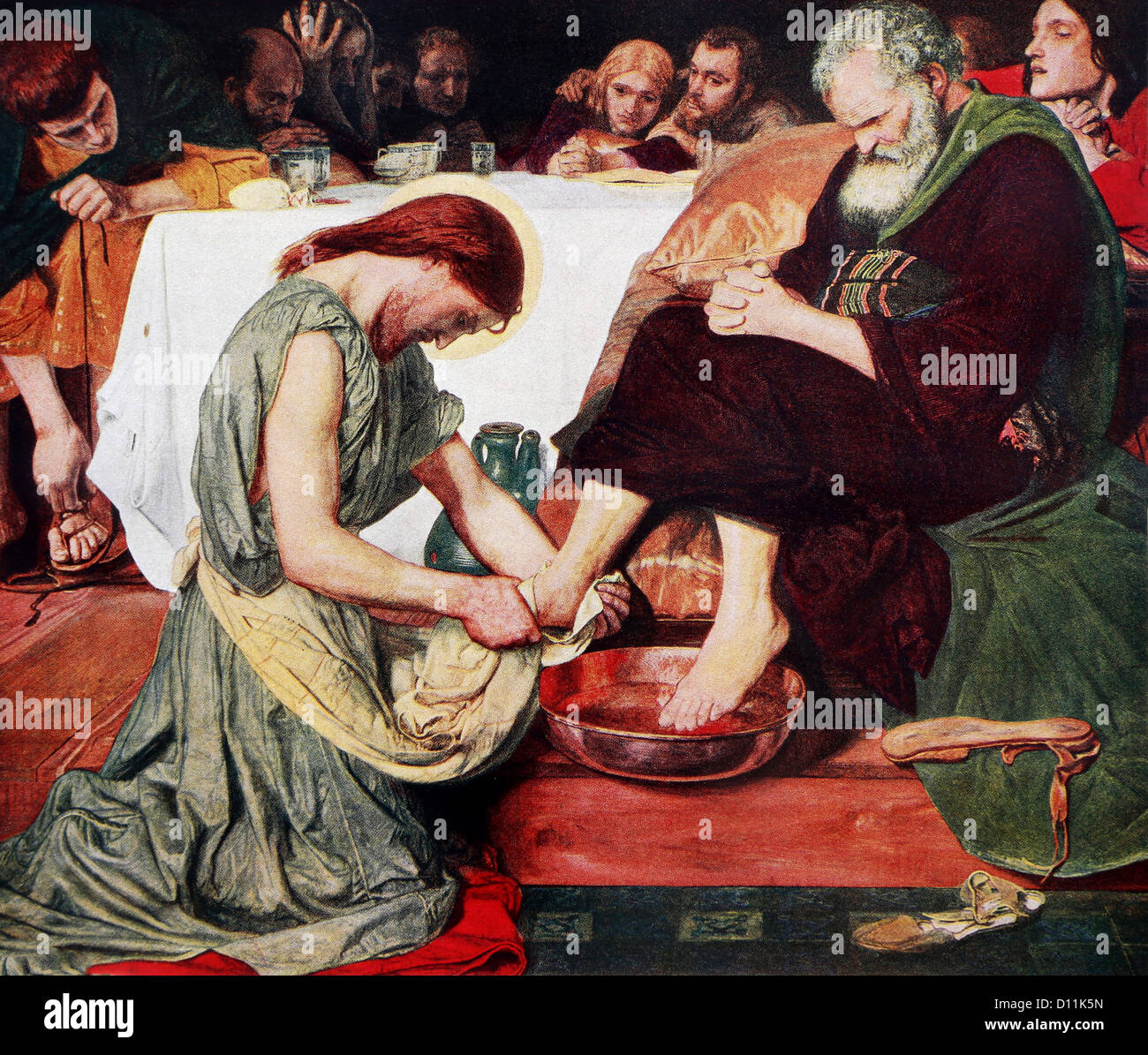 Illustration Of Christ Washing the Feet of Saint Peter by Ford Maddox Stock Photo: 52282769 - Alamy