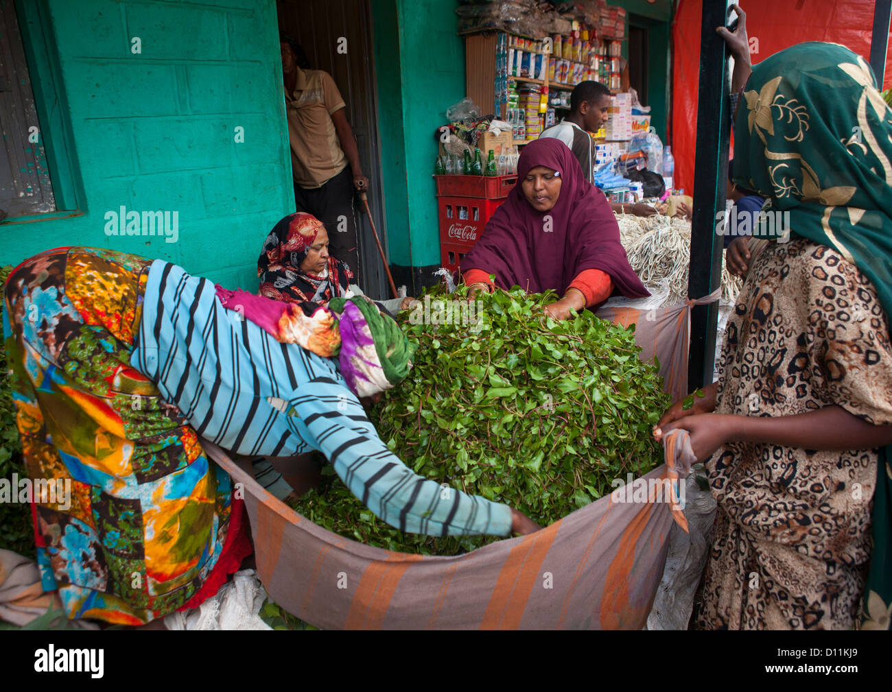Awaday khat market near Harar Ethiopia Stock Photo Alamy