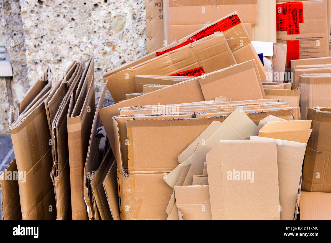 Germany, Used folded cardboard boxes Stock Photo - Alamy