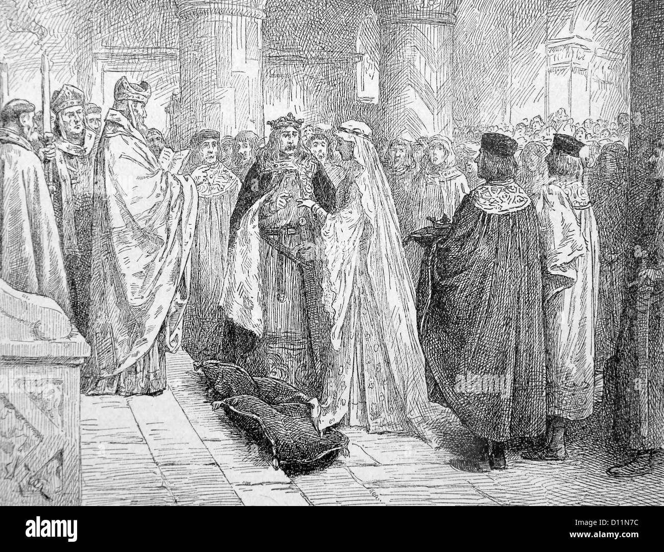 Illustration Of The Marriage Of King Henry I And Matilda 1100 A.D From ...