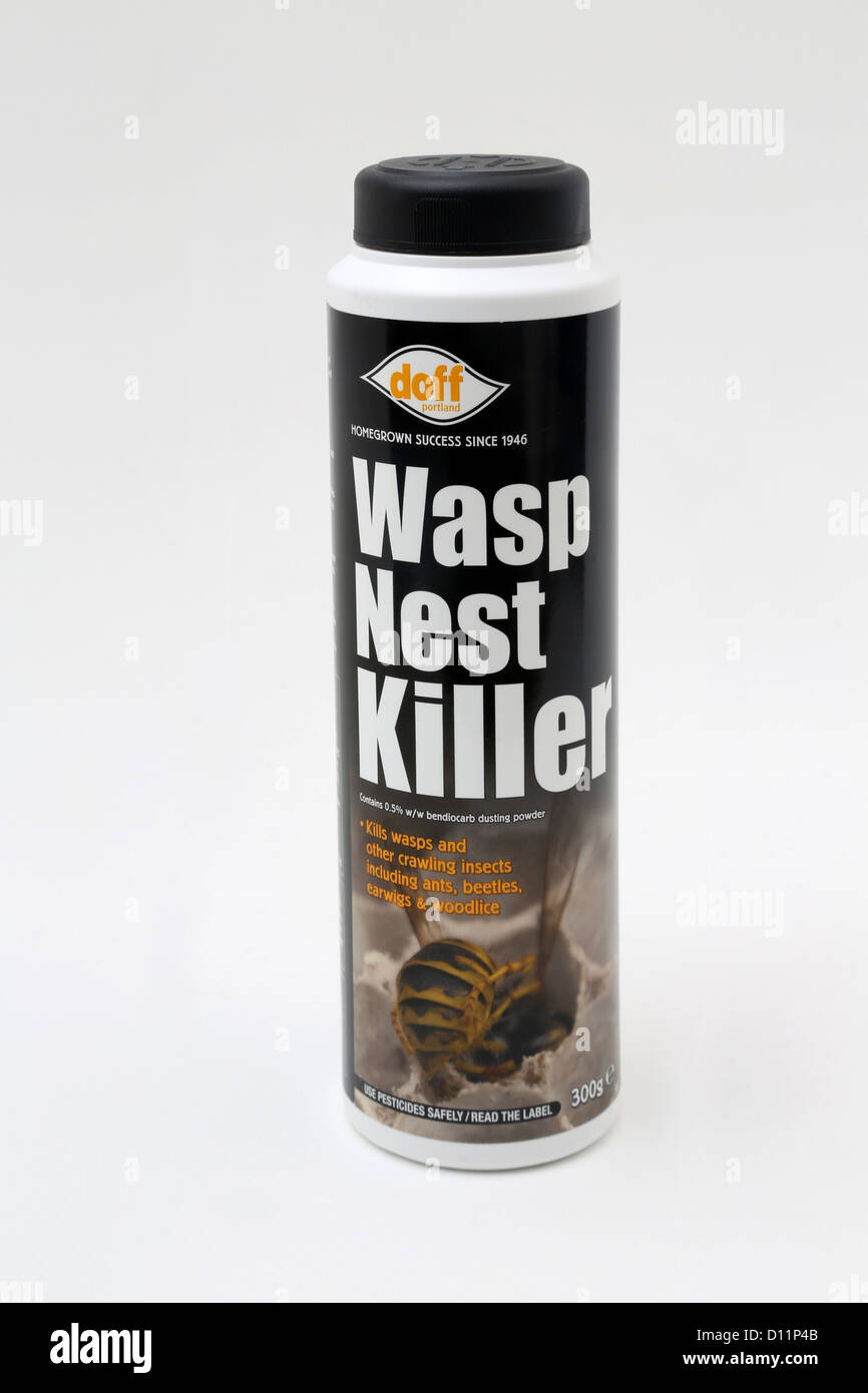 Bottle Of Wasp Nest Killer Powder Stock Photo Alamy