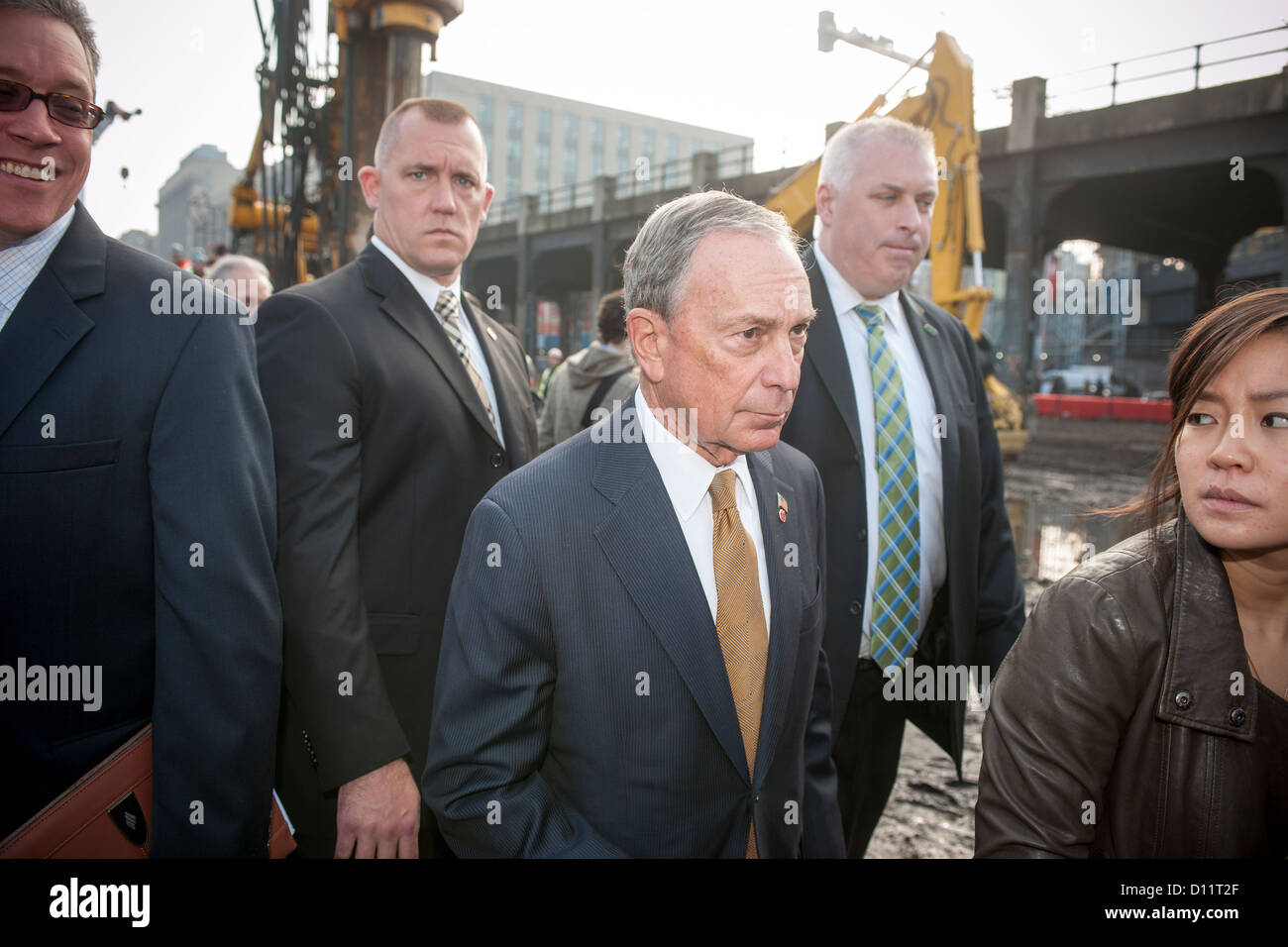 New York Mayor Michael Bloomberg at the groundbreaking for Hudson Yards project Stock Photo