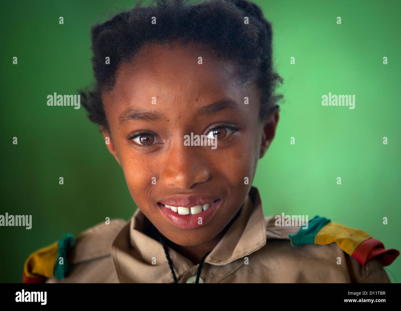 Portrait Of A Rasta Girl In Shashemene Jamaican School, Oromia Region, Ethiopia Stock Photo