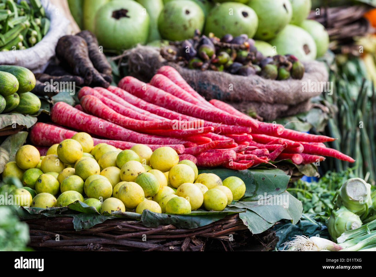 India, Uttarakhand, Haridwar, Various vegetables stand in market Stock Photo Alamy