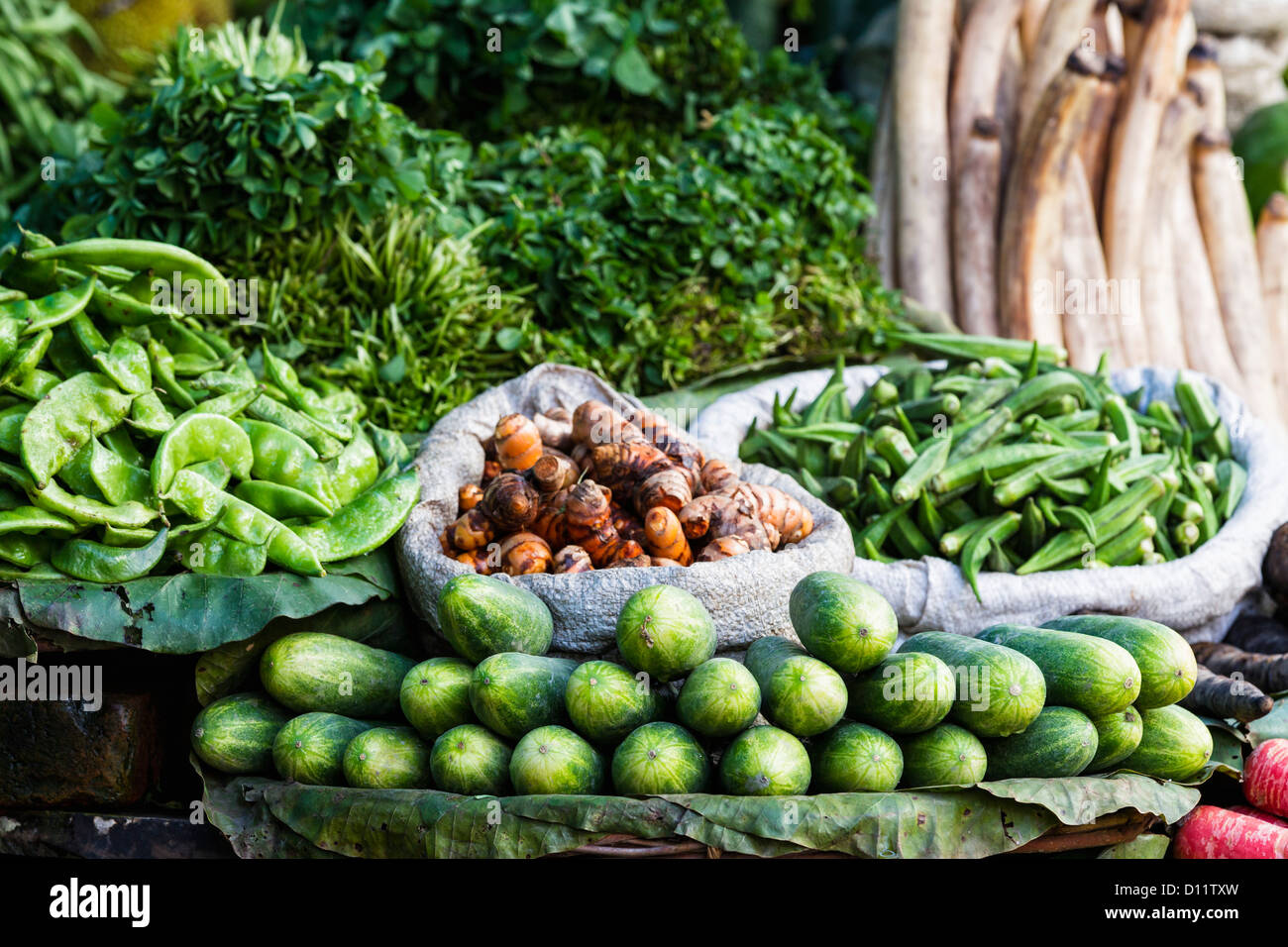 India, Uttarakhand, Haridwar, Various vegetables in market Stock Photo Alamy